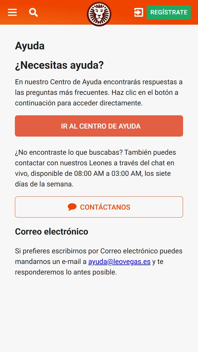 Atención al cliente en LeoVegas Casino 