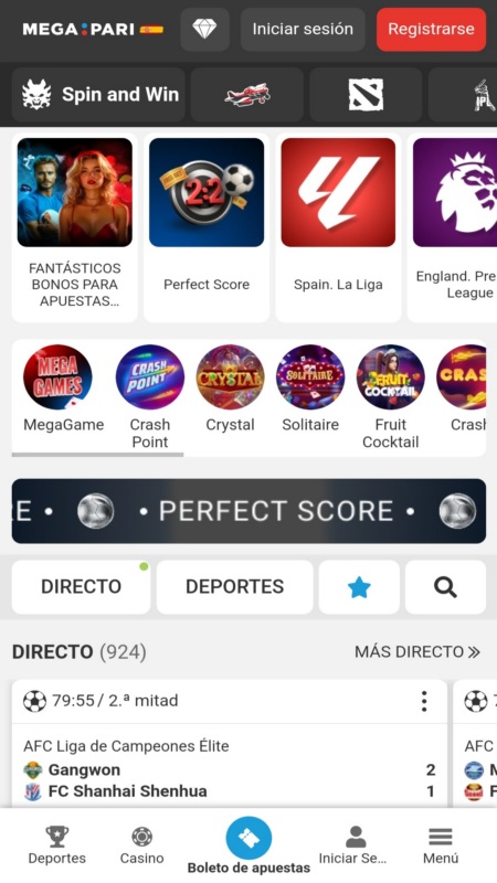Pagina principal de Megapari
