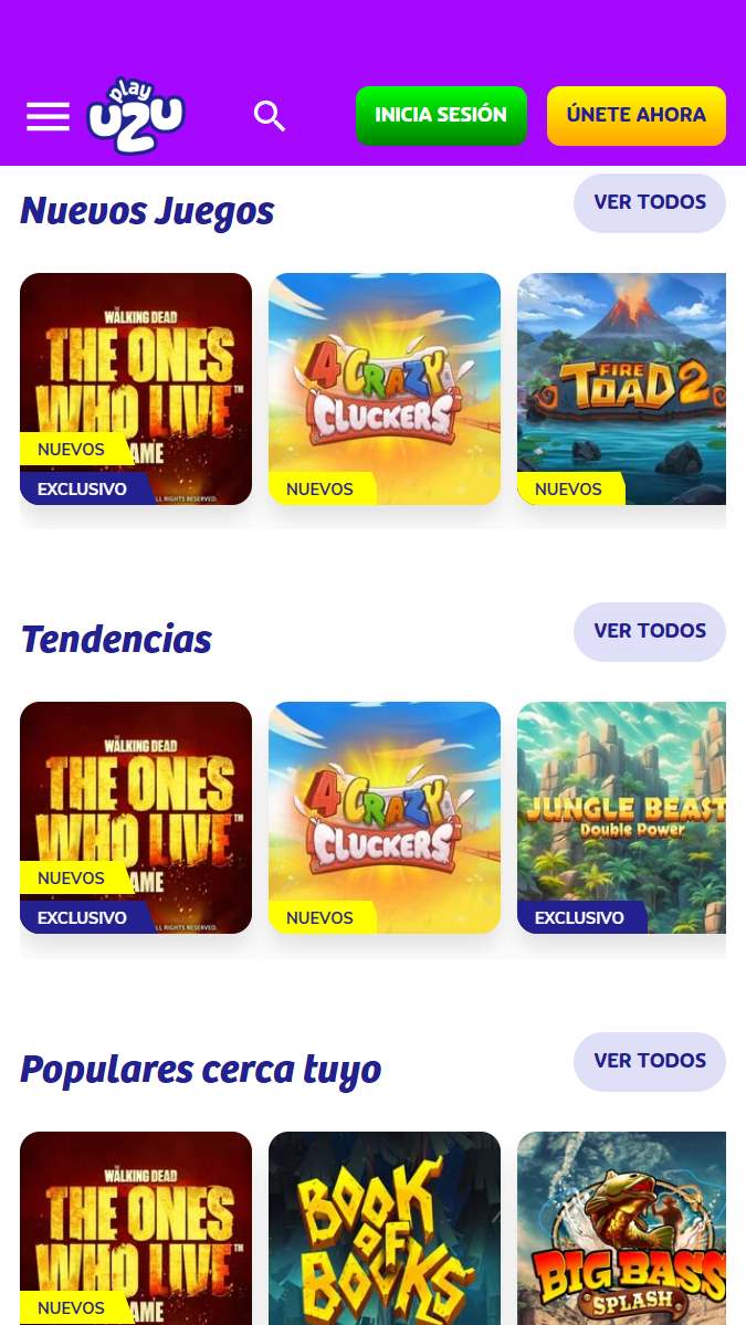 Colección de juegos en PlayUZU casino