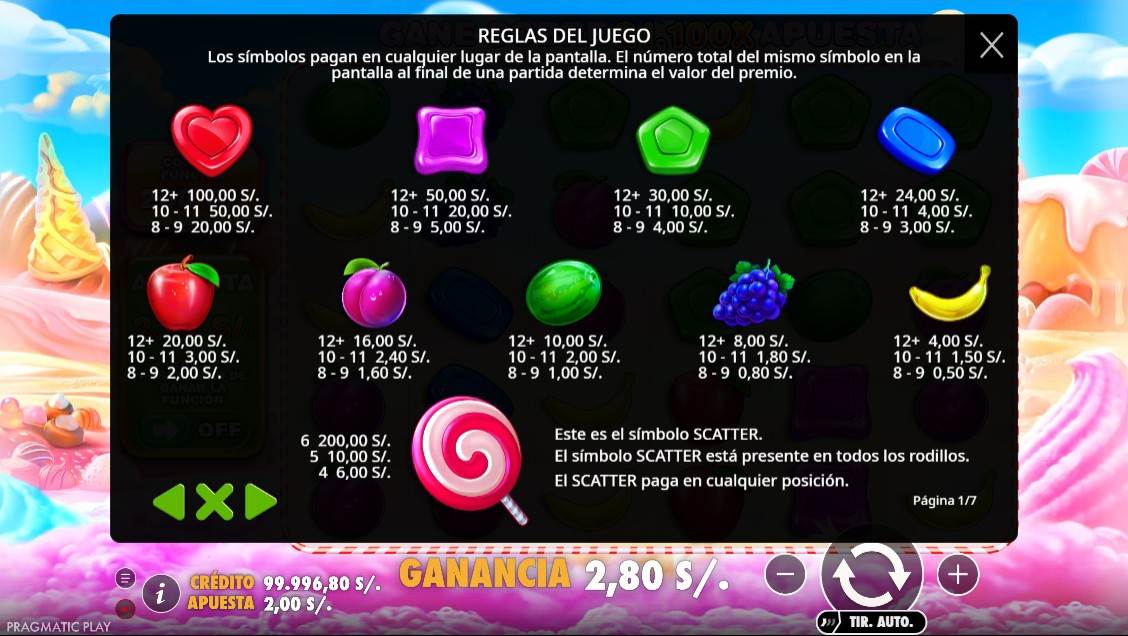 Sweet Bonanza reglas del juego