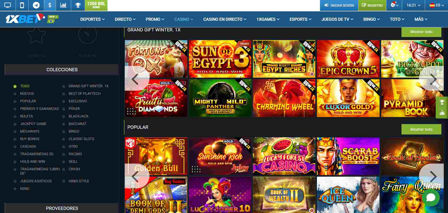 1xbet juegos