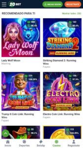 Tragaperras populares hoy en 20Bet Casino