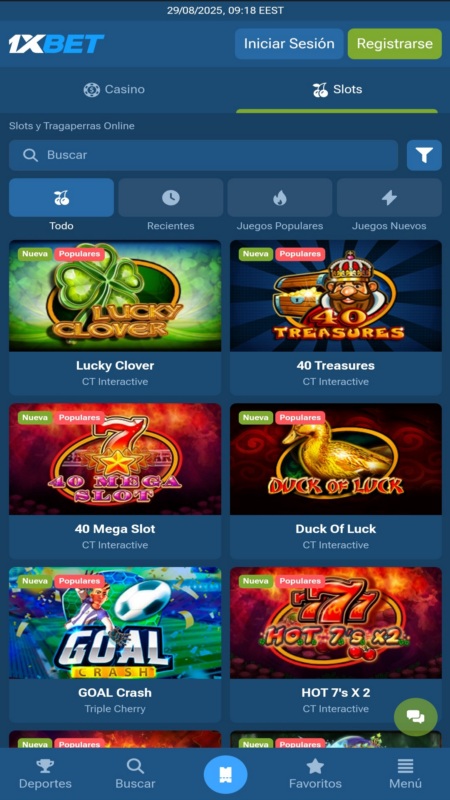Tragaperras en 1xbet Casino