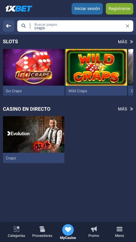 1xbet - Jugar Craps en Perú