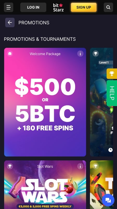 Bonos y promociones de Bitstarz